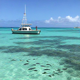Caribbean Holidays, August Fishing, Anglers fishing over a colourful Caribbean reef near St Thomas, clear shallow water, tropical fish and a relaxed blue-sky holiday setting