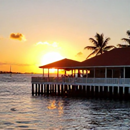 Caribbean Holidays, August Fishing, Freshly caught fish prepared beside a relaxed waterfront restaurant in Providenciales at sunset
