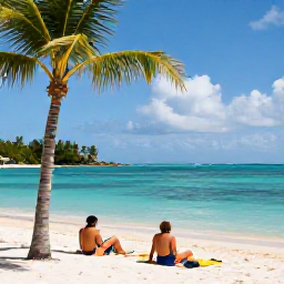 Caribbean Holidays, August Holidays, A relaxed all-inclusive beachfront resort on Saint Kitts with palm trees, calm turquoise water and guests enjoying a sunny August holiday