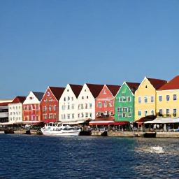 Caribbean Holidays, August Holidays, Colourful Willemstad waterfront in Cura&ccedil;ao with historic Dutch-style buildings, boats in the harbour and visitors exploring the streets