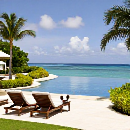 Caribbean Holidays, August Honeymoons, Elegant Jamaican honeymoon resort with infinity pool overlooking turquoise sea, lush gardens and comfortable sun loungers