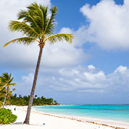 Caribbean Holidays, August Honeymoons, Tropical beach and gentle palm trees under a partly cloudy August sky on St John, United States Virgin Islands