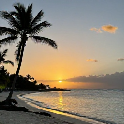 Caribbean Holidays, August Hotspots, A colourful sunset over the Caribbean Sea at Cemetery Beach in Grand Cayman, with silhouetted palms and calm shallow water