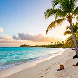 Caribbean Holidays, August Instagram Hotspots, Golden-hour view from Lindquist Beach in St Thomas, turquoise water, pale sand, palm trees and a relaxed summer atmosphere