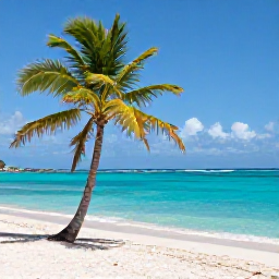 Caribbean Holidays, August Instagram Hotspots, Turquoise Caribbean sea, white sand and a lone palm tree at Colombier Beach in Saint Barth&eacute;lemy during August