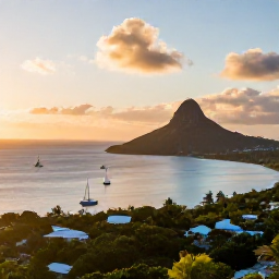 Caribbean Holidays, August Instagram Spots, A scenic view from Shirley Heights overlooking English Harbour and the Caribbean coastline at sunset, with warm golden light and sailboats below