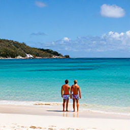 Caribbean Holidays, August Luxury Holidays, Couple snorkelling in clear Caribbean water beside a quiet white-sand beach in the United States Virgin Islands