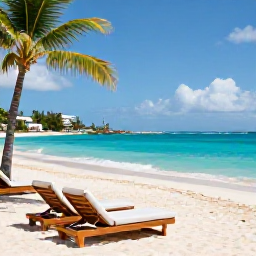 Caribbean Holidays, August Luxury Holidays, Luxury beachfront resort on Saint Martin in August, turquoise Caribbean sea, white sand beach, elegant sun loungers and tropical palms