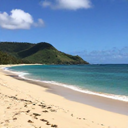 Caribbean Holidays, August Nature Holidays, Calm turquoise water, golden sand and green coastal hills at a quiet Nevis beach in August