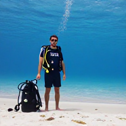 Caribbean Holidays, August Scuba Diving, Friendly dive guide preparing scuba equipment beside a tropical beach in Tobago