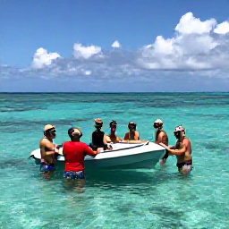 Caribbean Holidays, August Solo Holidays, A friendly group snorkelling from a small boat near a turquoise reef in the Turks and Caicos Islands, with a solo traveller enjoying the excursion