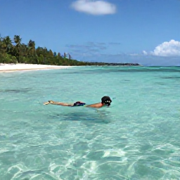 Caribbean Holidays, August Solo Holidays, A solo traveller snorkelling in clear turquoise water near a quiet Grenadine beach, with colourful fish and a tropical island backdrop