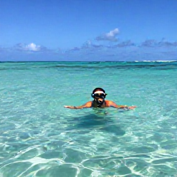 Caribbean Holidays, August Solo Holidays, Solo traveller swimming in clear Caribbean water during a guided snorkelling excursion near Bayahibe, Dominican Republic