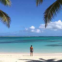 Caribbean Holidays, August Solo Holidays, Traveller enjoying a calm turquoise beach with palm trees and clear Caribbean water in Tobago