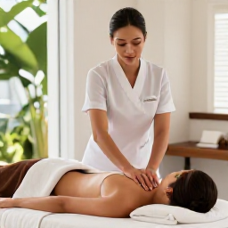 Caribbean Holidays, August Spa Breaks, Professional therapist giving a relaxing massage in a bright, peaceful Saint Lucia spa treatment room