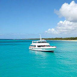 Caribbean Holidays, August Tours, Small boat cruising through clear turquoise water near Providenciales with passengers enjoying a sunny August island tour