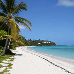 Caribbean Holidays, August Walking Holidays, A peaceful Caribbean beach at Trunk Bay on St John, with a walking path, palm trees and calm turquoise water in August