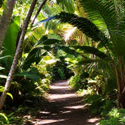 Caribbean Holidays, August Walking Holidays, A peaceful tropical nature trail through green forest near Pic Paradis on Saint Martin, with sunlight filtering through leaves