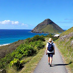 Caribbean Holidays, August Walking Holidays, A walker following a quiet hillside path towards Anse du Gouverneur, with sweeping blue sea views and rugged Saint Barth&eacute;lemy coastline