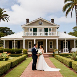 Caribbean Holidays, August Weddings, Historic stone plantation house and tropical gardens on Nevis prepared for an intimate wedding