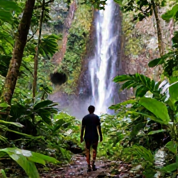 Caribbean Holidays, August Wellness, A traveller taking a gentle walk through lush Saint Lucia rainforest near a waterfall, with verdant foliage and soft filtered daylight