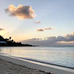 Caribbean Holidays, August Wellness, Quiet Caribbean beach in Saint Martin at sunrise, calm turquoise water, soft sand and a relaxed holiday atmosphere