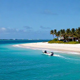 Caribbean Holidays, Bahamas Adventures, A small motorboat approaching a secluded sandbar surrounded by bright blue Bahamian sea