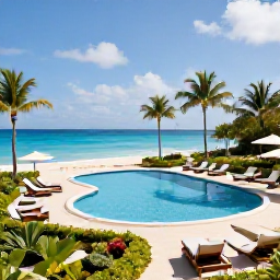 Caribbean Holidays, Bahamas All Inclusive, A stylish beachfront all-inclusive resort in the Bahamas with a swimming pool, sun loungers, tropical gardens and ocean views