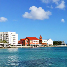 Caribbean Holidays, Bahamas April Tours, Bright Nassau waterfront in April sunshine, colourful buildings, palm trees and clear turquoise sea