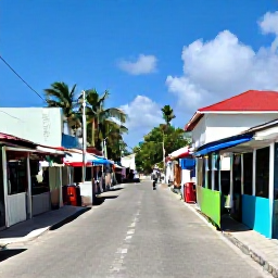 Caribbean Holidays, Bahamas Backpacking, Budget backpacker exploring a colourful Nassau street near the Straw Market, with local shops and tropical sunlight