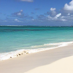 Caribbean Holidays, Bahamas Backpacking, Budget traveller relaxing on a quiet white-sand beach beside turquoise sea on New Providence Island