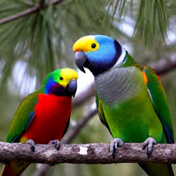 Caribbean Holidays, Bahamas Birdwatching, Close-up wildlife scene of Bahama parrot and colourful Caribbean birds in native pine woodland on Abaco
