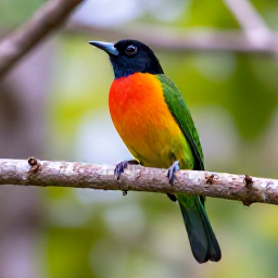 Caribbean Holidays, Bahamas Birdwatching, Colourful Bahamian woodland with a close view of a bright tropical bird perched on a branch