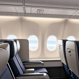 Caribbean Holidays, Bahamas Business Class, Business class aeroplane cabin with comfortable lie-flat seats, soft lighting and attentive service, leading to a bright Caribbean holiday