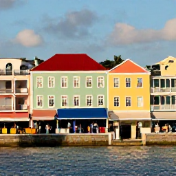Caribbean Holidays, Bahamas Business Class, Colourful Nassau waterfront with historic pastel buildings, local market stalls and visitors walking in warm sunshine
