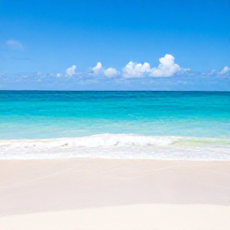 Caribbean Holidays, Bahamas Business Class, Turquoise sea and white sand beach in The Bahamas under a sunny June sky