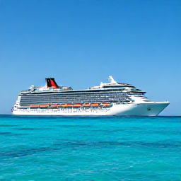 Caribbean Holidays, Bahamas Cruises, A modern cruise ship sailing across clear turquoise Bahamian water beneath a bright blue sky