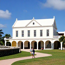 Caribbean Holidays, Bahamas Culture Holidays, Visitors exploring historic colonial buildings and Fort Fincastle in Nassau, The Bahamas, on a sunny day