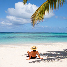 Caribbean Holidays, Bahamas December, Traveller relaxing on a white-sand beach in the Bahamas during December, calm turquoise water and gentle palm shade
