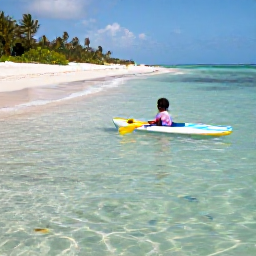 Caribbean Holidays, Bahamas Family Holidays, Children paddling in shallow clear water beside a sandy beach in the Bahamas, with colourful fish visible beneath the surface
