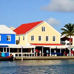 Caribbean Holidays, Bahamas February, Colourful Nassau waterfront with historic buildings, local market stalls and visitors exploring on a sunny February day