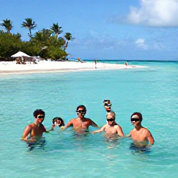Caribbean Holidays, Bahamas February Weddings, Happy wedding guests snorkelling in clear Bahamian water and relaxing on a sunlit beach after the ceremony