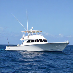 Caribbean Holidays, Bahamas Fishing, A modern fishing boat heading into deep blue ocean waters off the Bahamas, with rods ready for a deep sea fishing trip