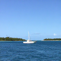 Caribbean Holidays, Bahamas Fishing February, Fishing boat travelling through calm blue water near tropical Bahamian islands under a clear February sky