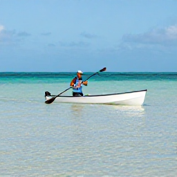 Caribbean Holidays, Bahamas Fishing September, An experienced local fishing guide poling a skiff across shallow clear flats in the Bahamas during September