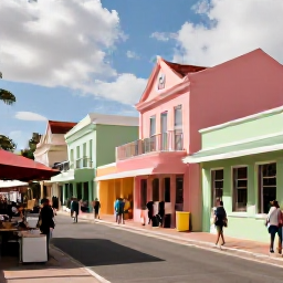Caribbean Holidays, Bahamas in August, A colourful Nassau street scene with pastel buildings, a local market and visitors exploring in warm August weather