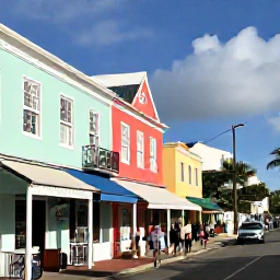 Caribbean Holidays, Bahamas in February, Colourful historic streets in Nassau, Bahamas, with pastel buildings, local shops and visitors exploring in warm February sunshine