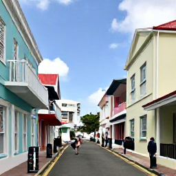 Caribbean Holidays, Bahamas in July, Visitors exploring colourful historic buildings, narrow streets and waterfront views in downtown Nassau, Bahamas