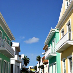 Caribbean Holidays, Bahamas in June, Historic pastel-coloured streets and colonial buildings in downtown Nassau, Bahamas, in bright June sunshine