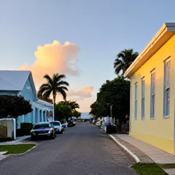 Caribbean Holidays, Bahamas in October, Friendly local guide leading visitors through a historic Bahamian neighbourhood at golden hour